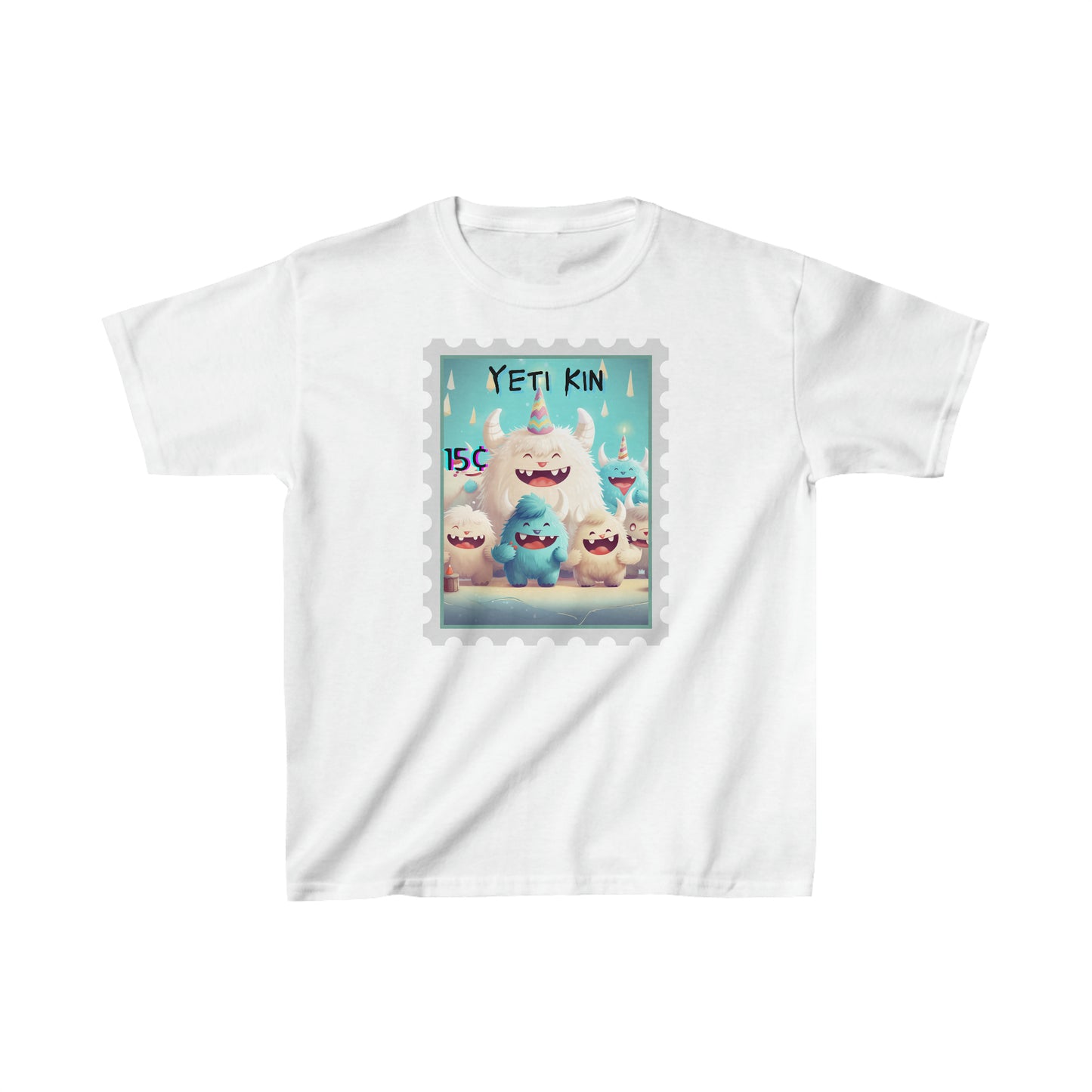 Kids Heavy Cotton™ Tee Yeti Kin Party 9 Postage