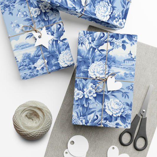 Gift Wrap Papers English Blue Chinoiserie #4