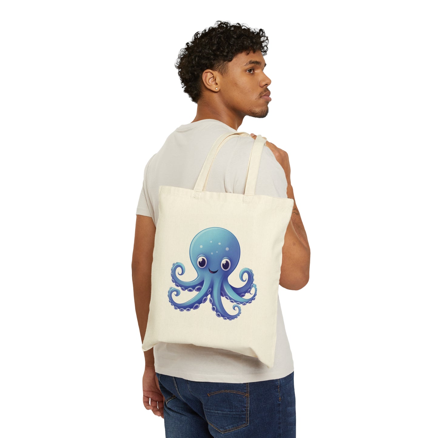 Cotton Canvas Tote Bag Octopi