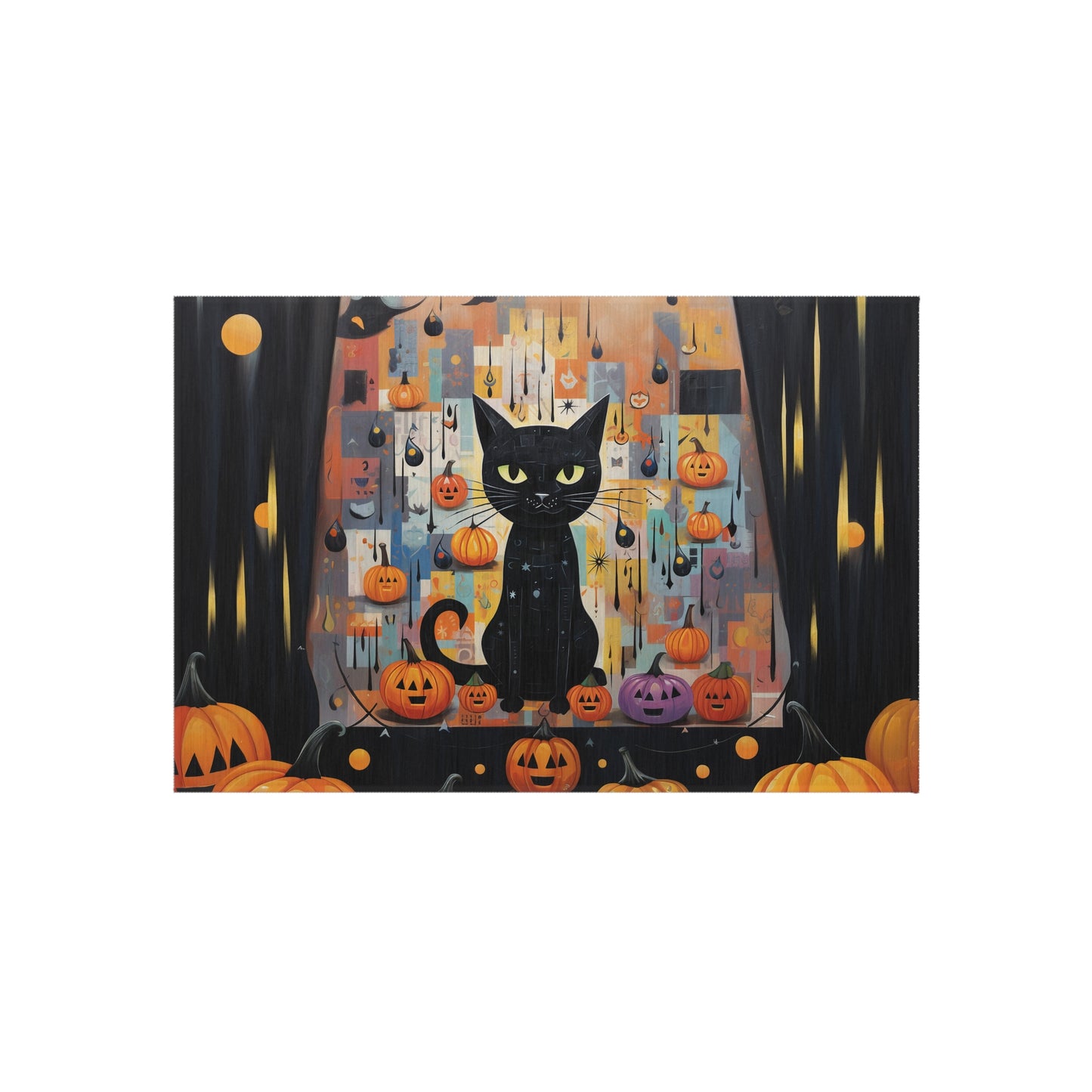 Outdoor Rug Halloween Cat