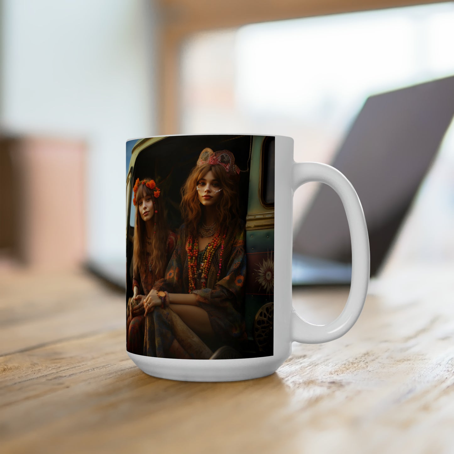 Ceramic Mug 15oz Cowgirl and Hippie Girls