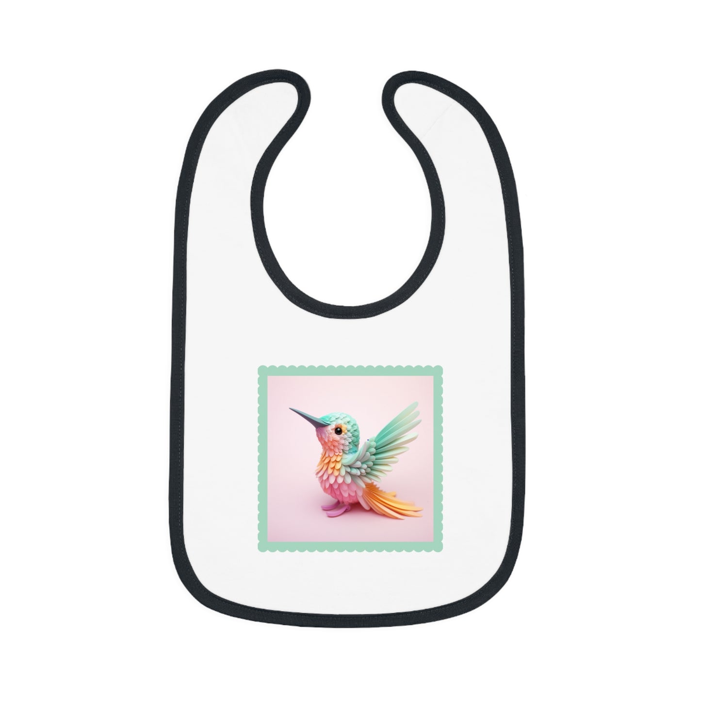 Baby Contrast Trim Jersey Bib Hummingbird 2