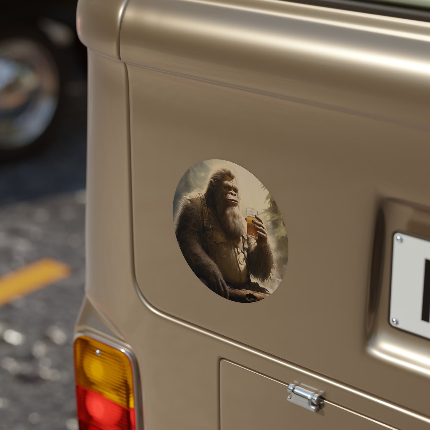 Transparent Outdoor Stickers, Round, 1pcs Bigfoot