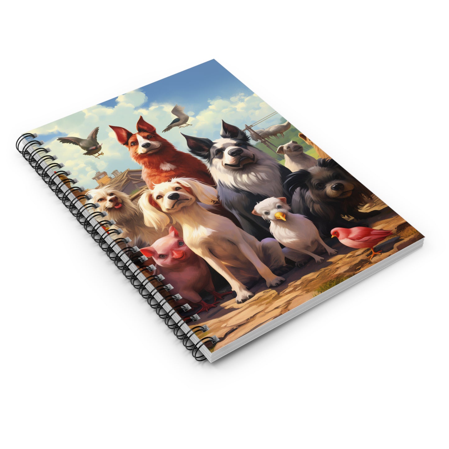 Spiral Notebook - Ruled Line Animal Farm Friends