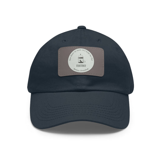 Dad Hat with Leather Patch (Rectangle) Uhuru Logo