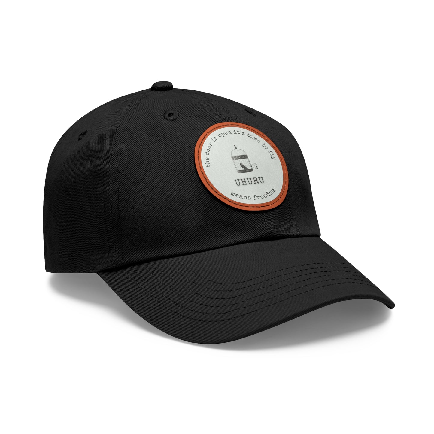 Dad Hat with Leather Patch (Round) Uhuru