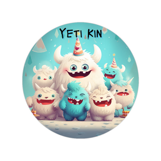 Transparent Outdoor Stickers, Round, 1pcs Yeti Kin Party 6