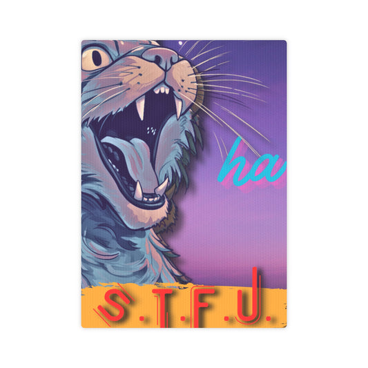 STFU Cat Personalized Canvas Art