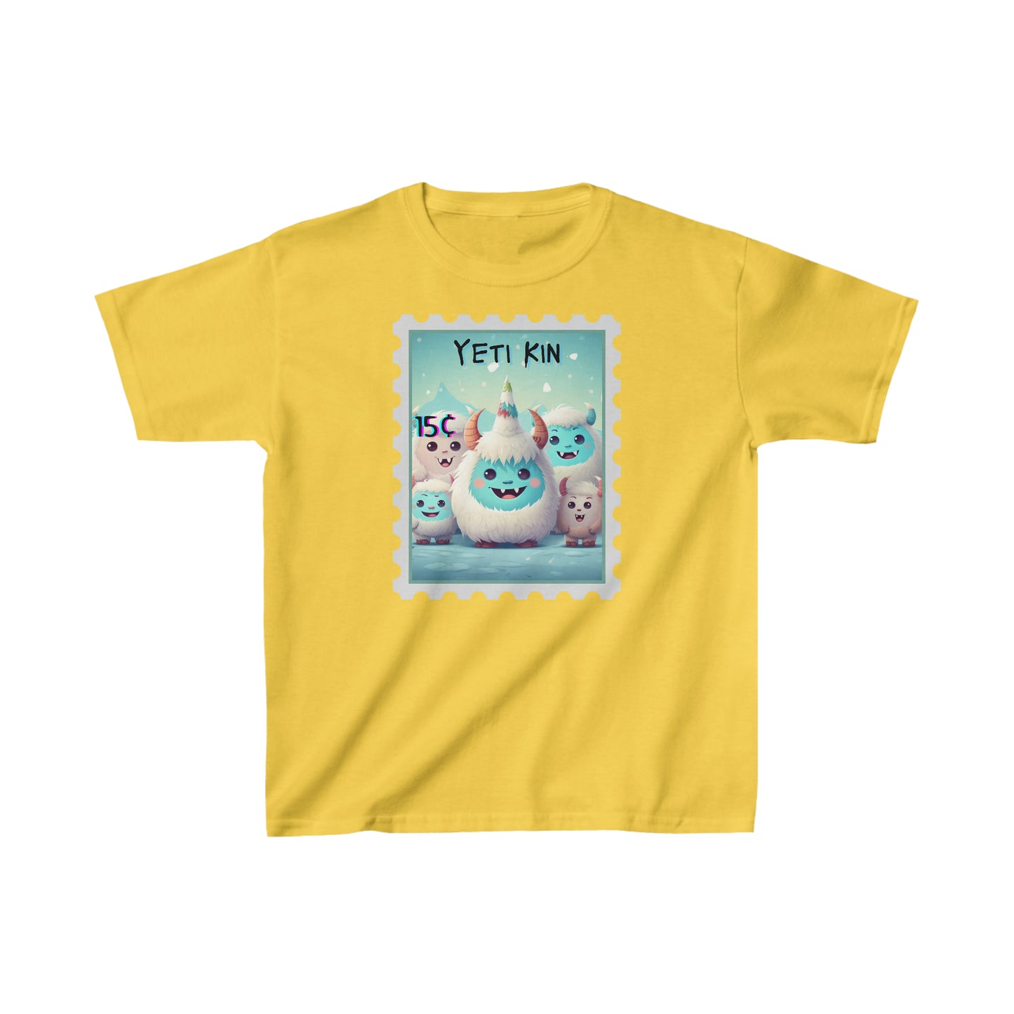 Kids Heavy Cotton™ Tee Yeti Kin Party 7 Postage