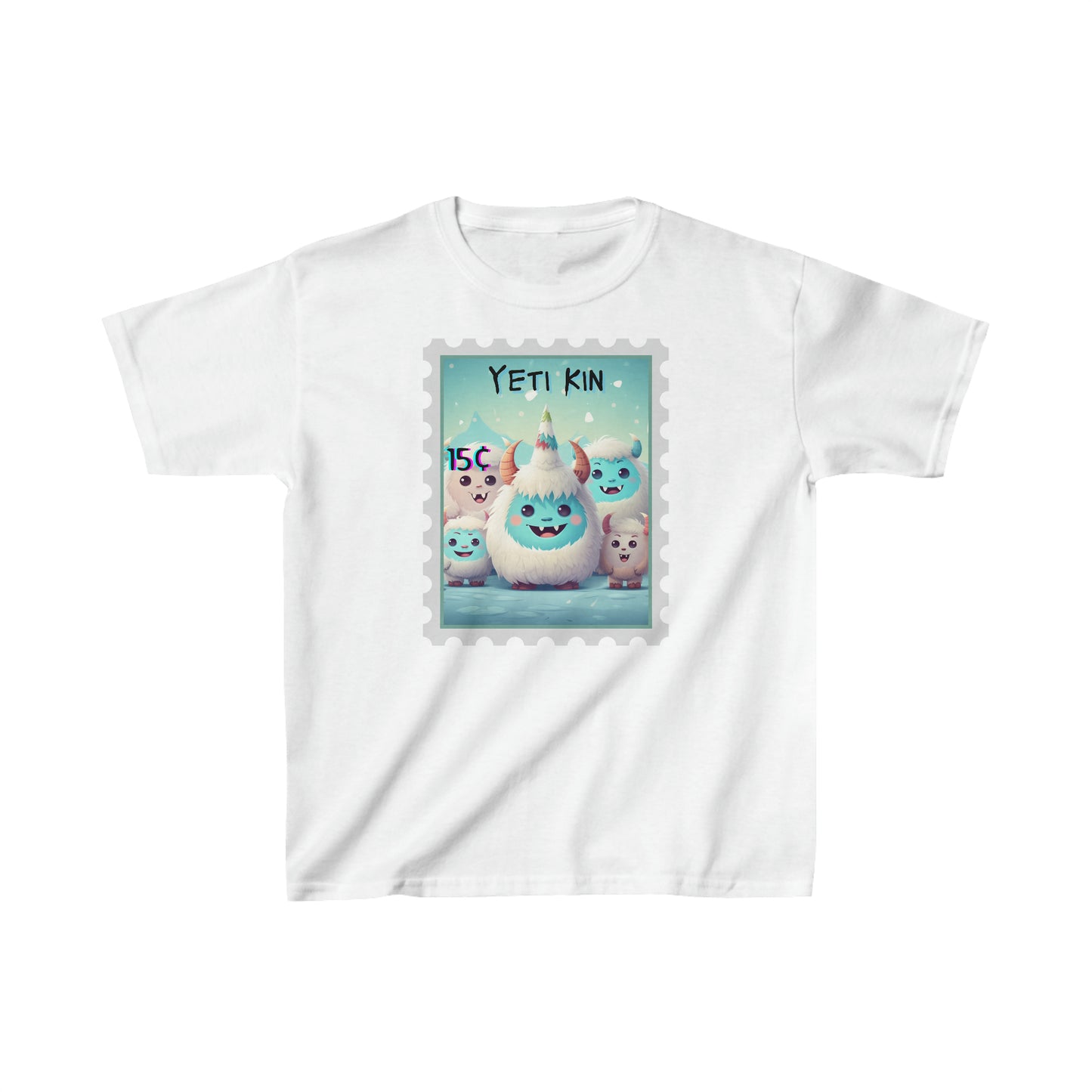 Kids Heavy Cotton™ Tee Yeti Kin Party 7 Postage