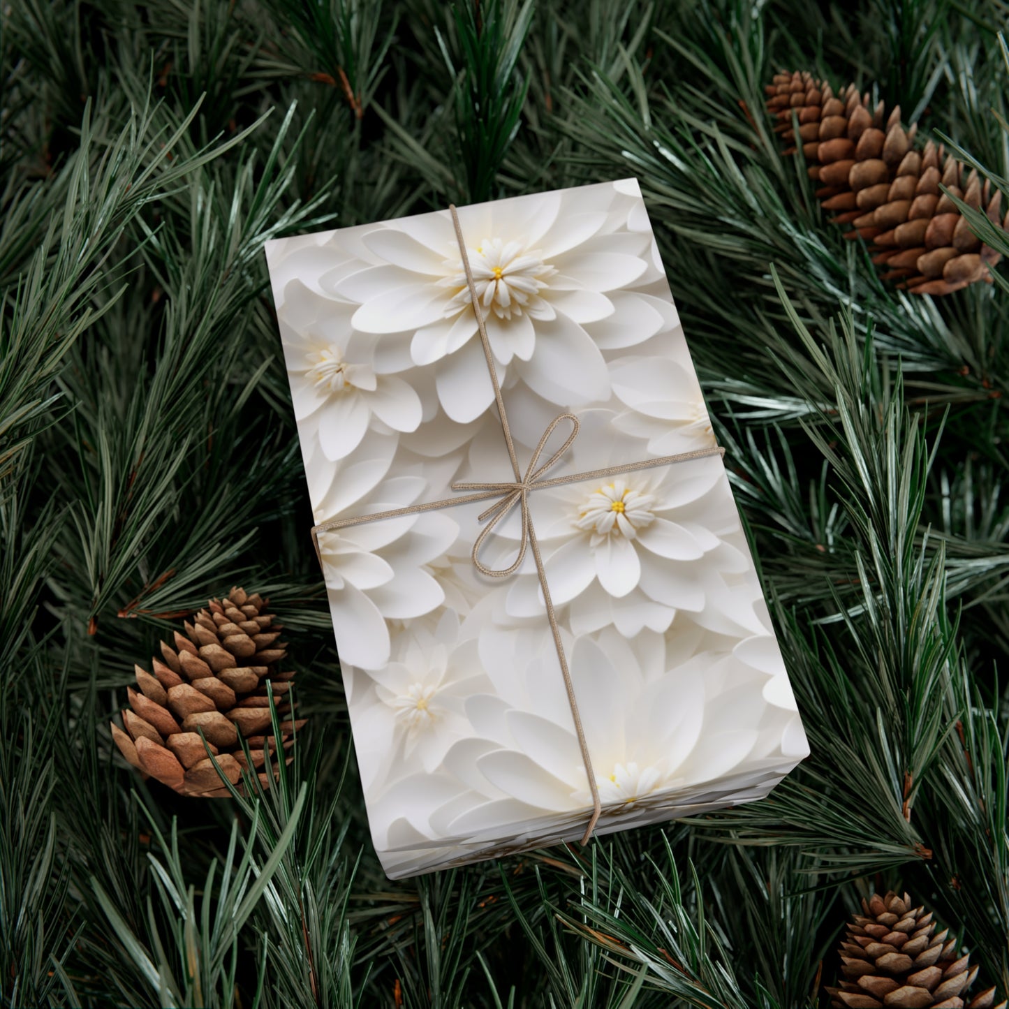 Gift Wrap Papers White Dahlia