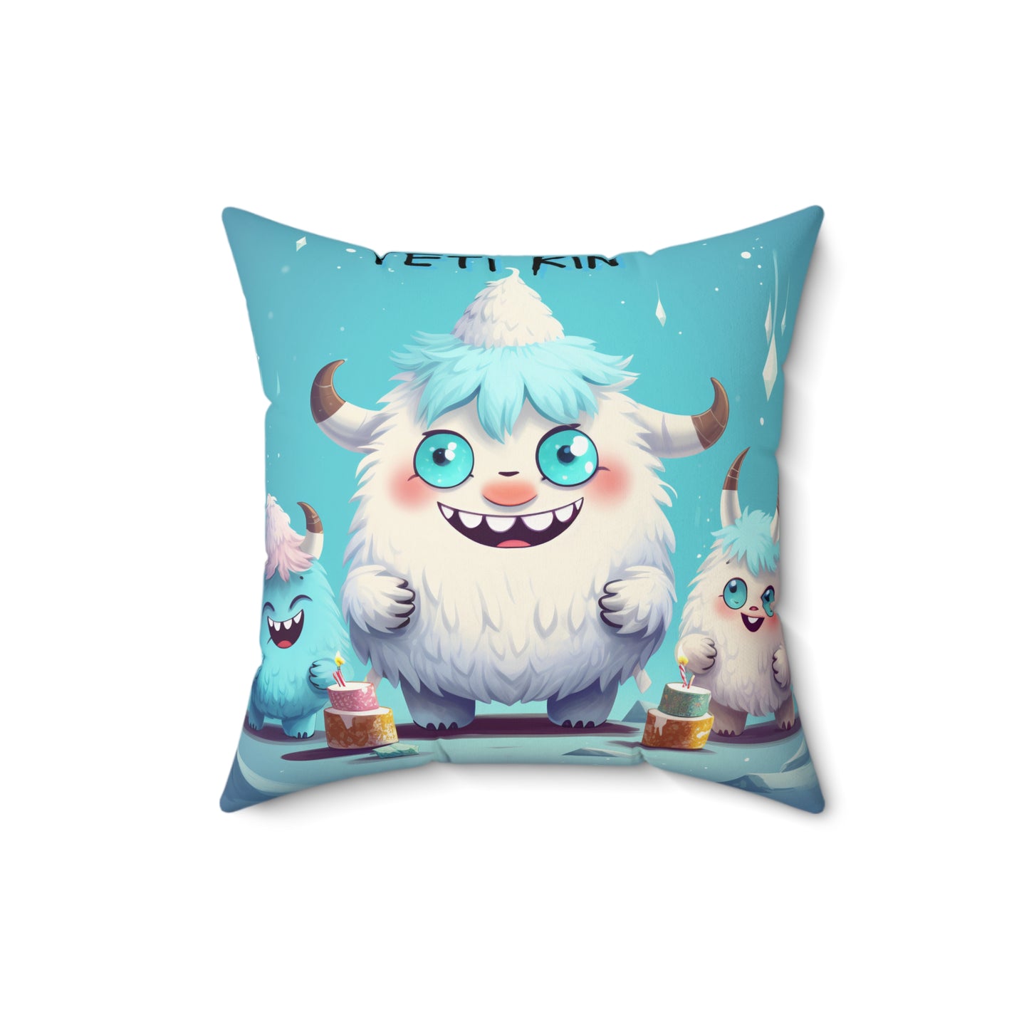 Spun Polyester Square Pillow Excelcious... Yeti Kin