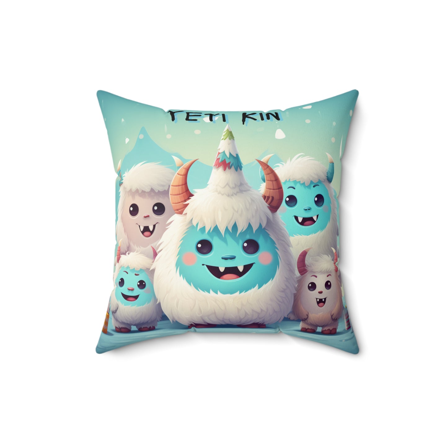 Spun Polyester Square Pillow Steelus... Yeti Kin