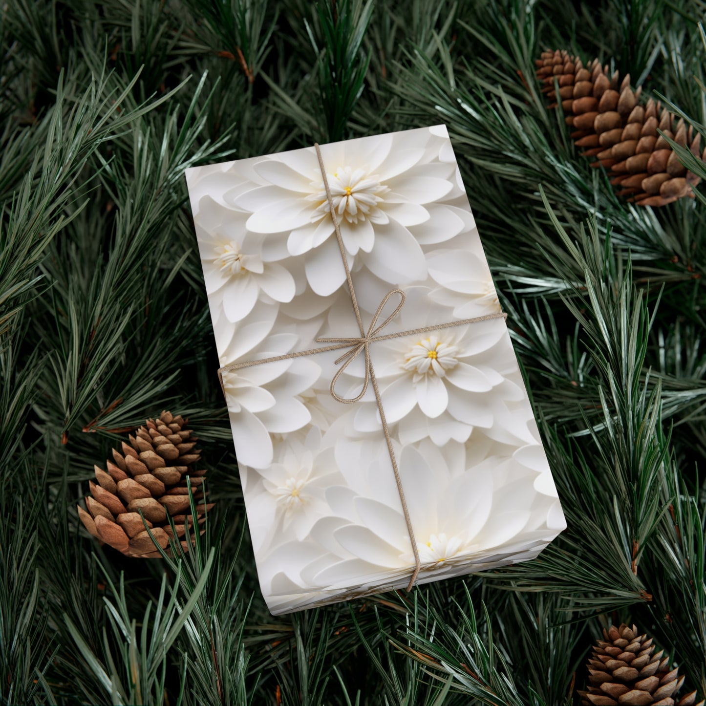 Gift Wrap Papers White Dahlia