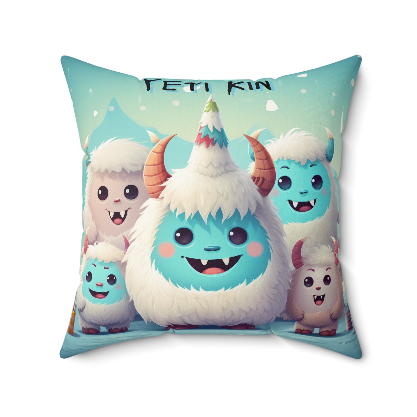 Spun Polyester Square Pillow Steelus... Yeti Kin