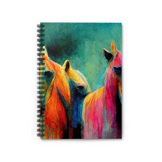 Spiral Notebook - Ruled Line Horses