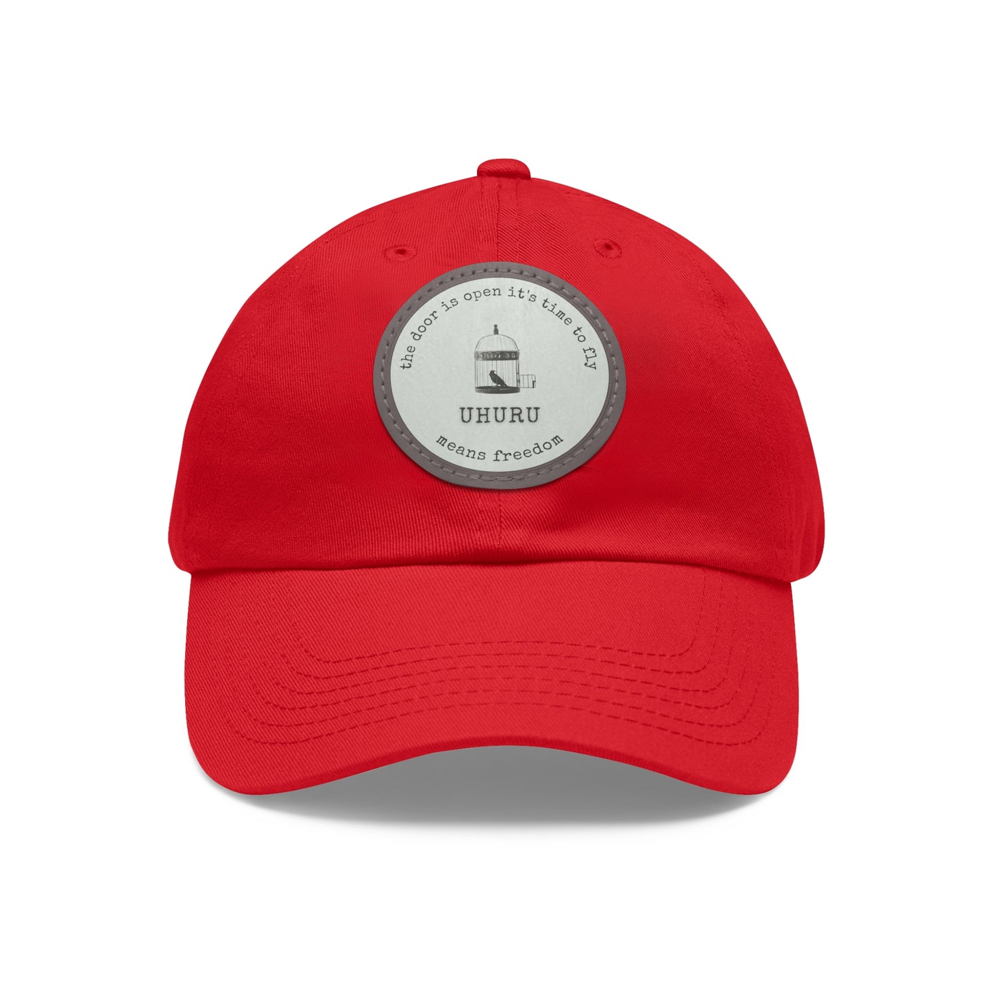 Dad Hat with Leather Patch (Round) Uhuru