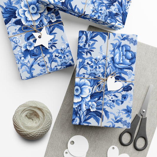 Gift Wrap Papers English Blue Chinoiserie