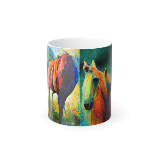 Color Morphing Mug, 11oz Horses