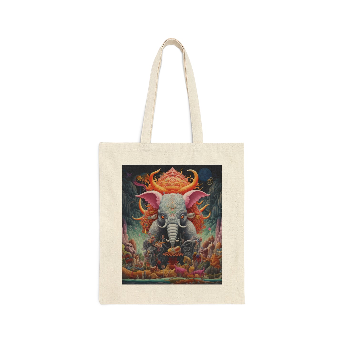 Trippy Cotton Canvas Tote Bag