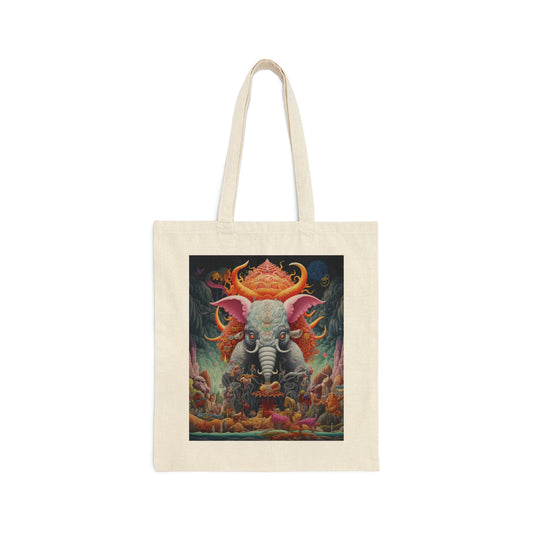 Trippy Cotton Canvas Tote Bag