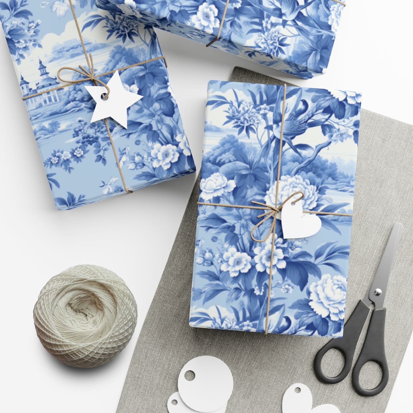 Gift Wrap Papers English Blue Chinoiserie #4