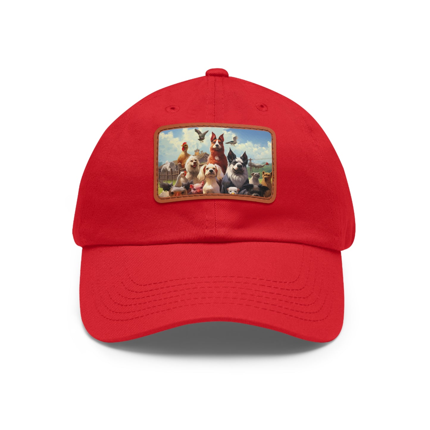 Dad Hat with Leather Patch (Rectangle) Animal Farm Friends