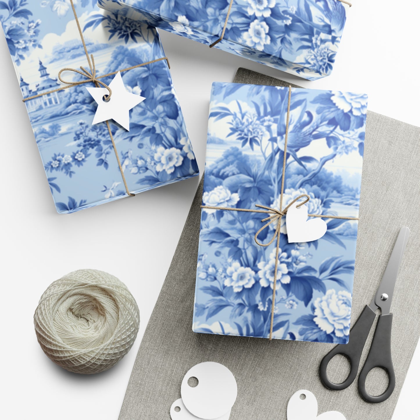 Gift Wrap Papers English Blue Chinoiserie #4