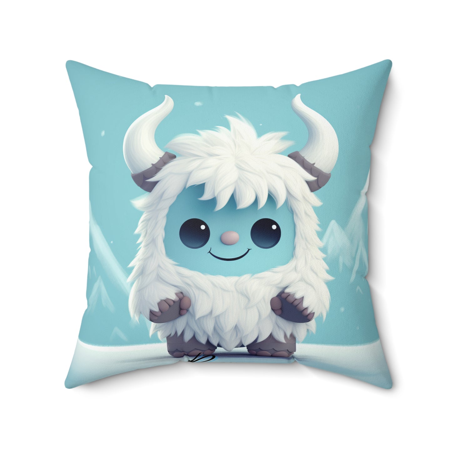 Spun Polyester Square Pillow Rompus... Yeti Kin