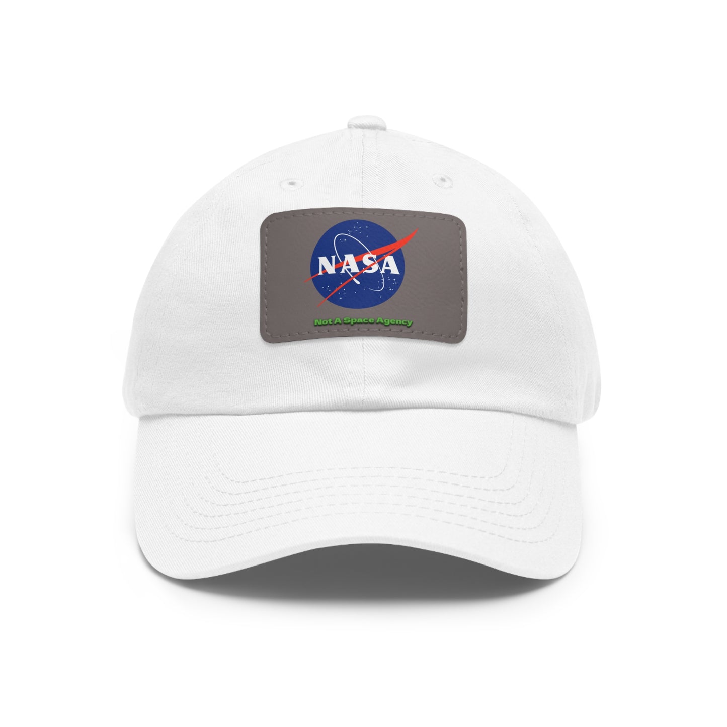 Sombrero de papá con parche de cuero La NASA no es una agencia espacial (Rectángulo) (Varios)