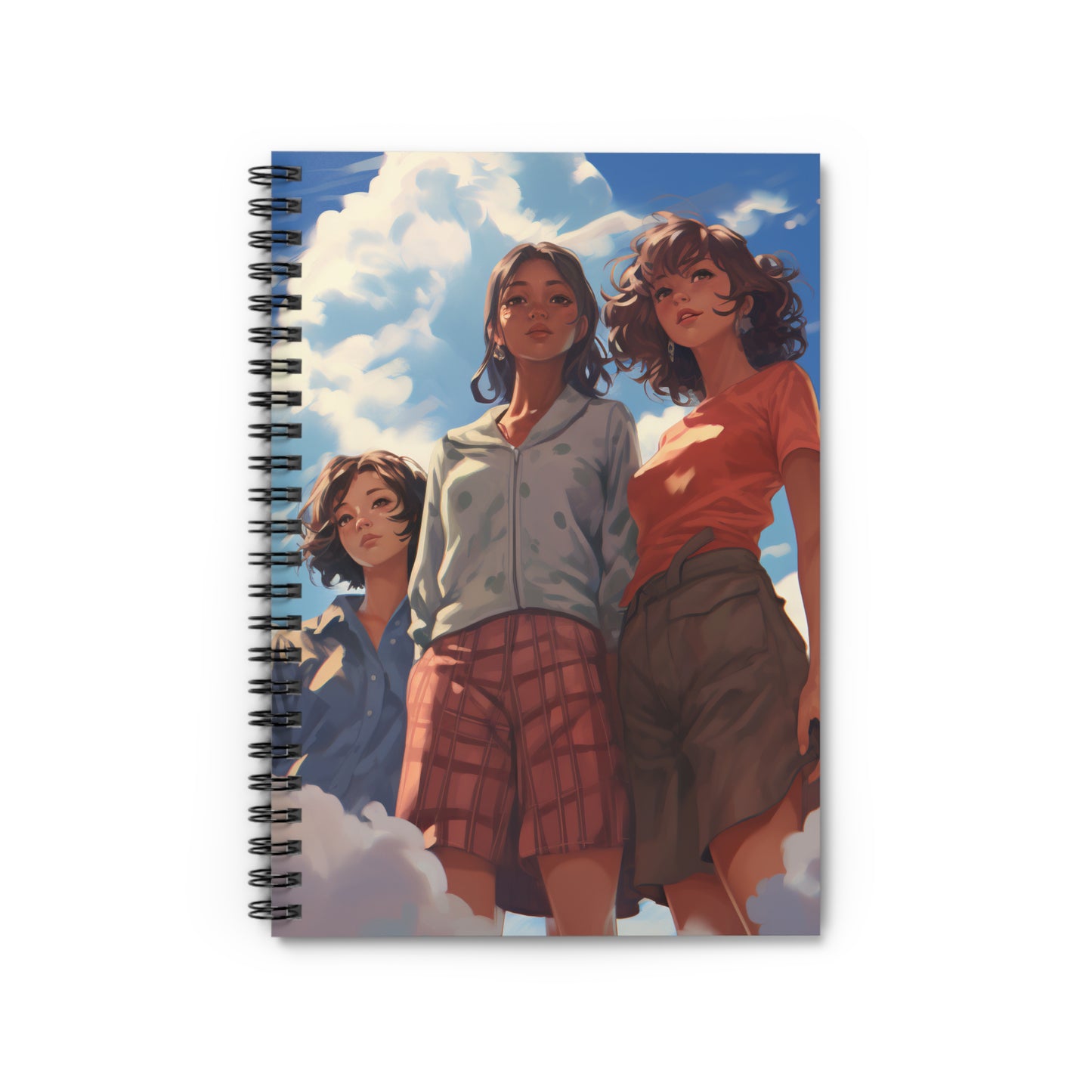 Cuaderno de espiral - Chicas de línea reglada en las nubes