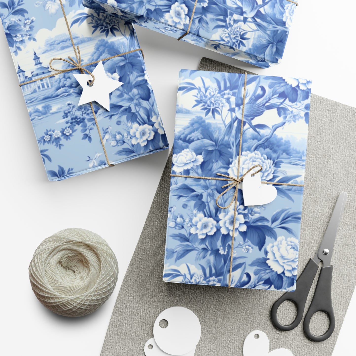 Gift Wrap Papers English Blue Chinoiserie #4