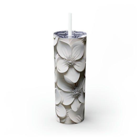 Skinny Tumbler with Straw, 20oz Magnolia #2