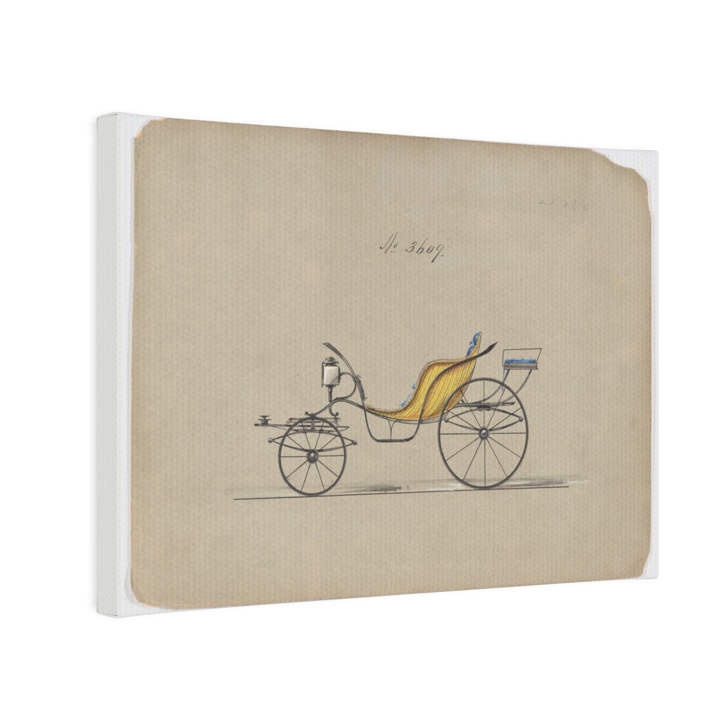 Brewster & Co Design for Pony Phaeton no. 3609 Vintage Illustration Personalized Canvas Art