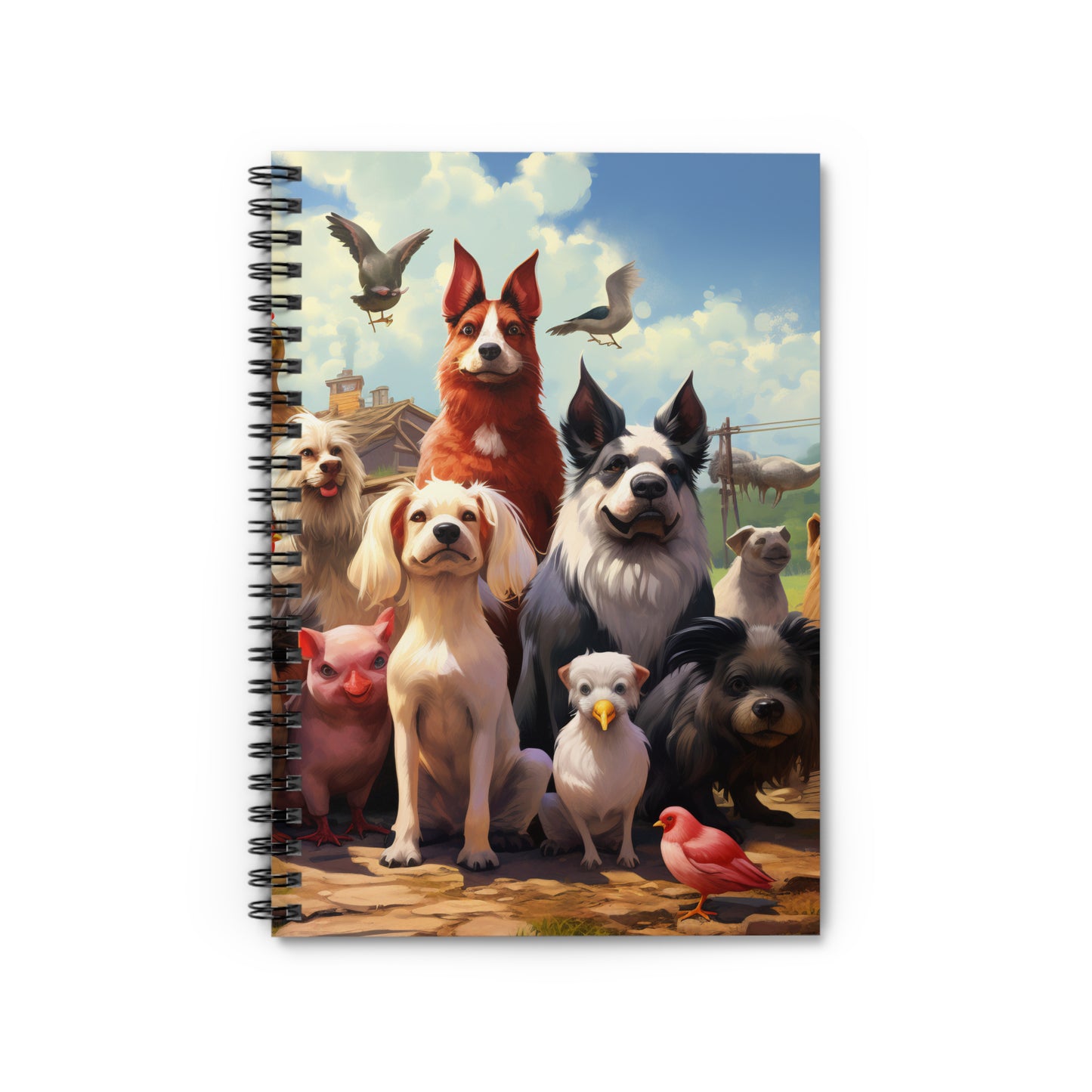 Spiral Notebook - Ruled Line Animal Farm Friends