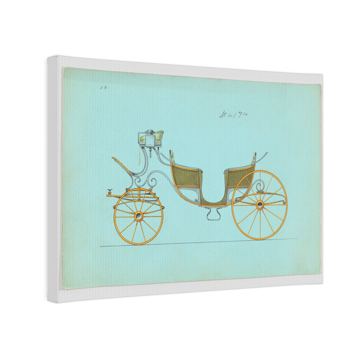 Brewster & Co Design for 6 seat Phaeton no. 4174 Vintage Illustration Personalized Canvas Art