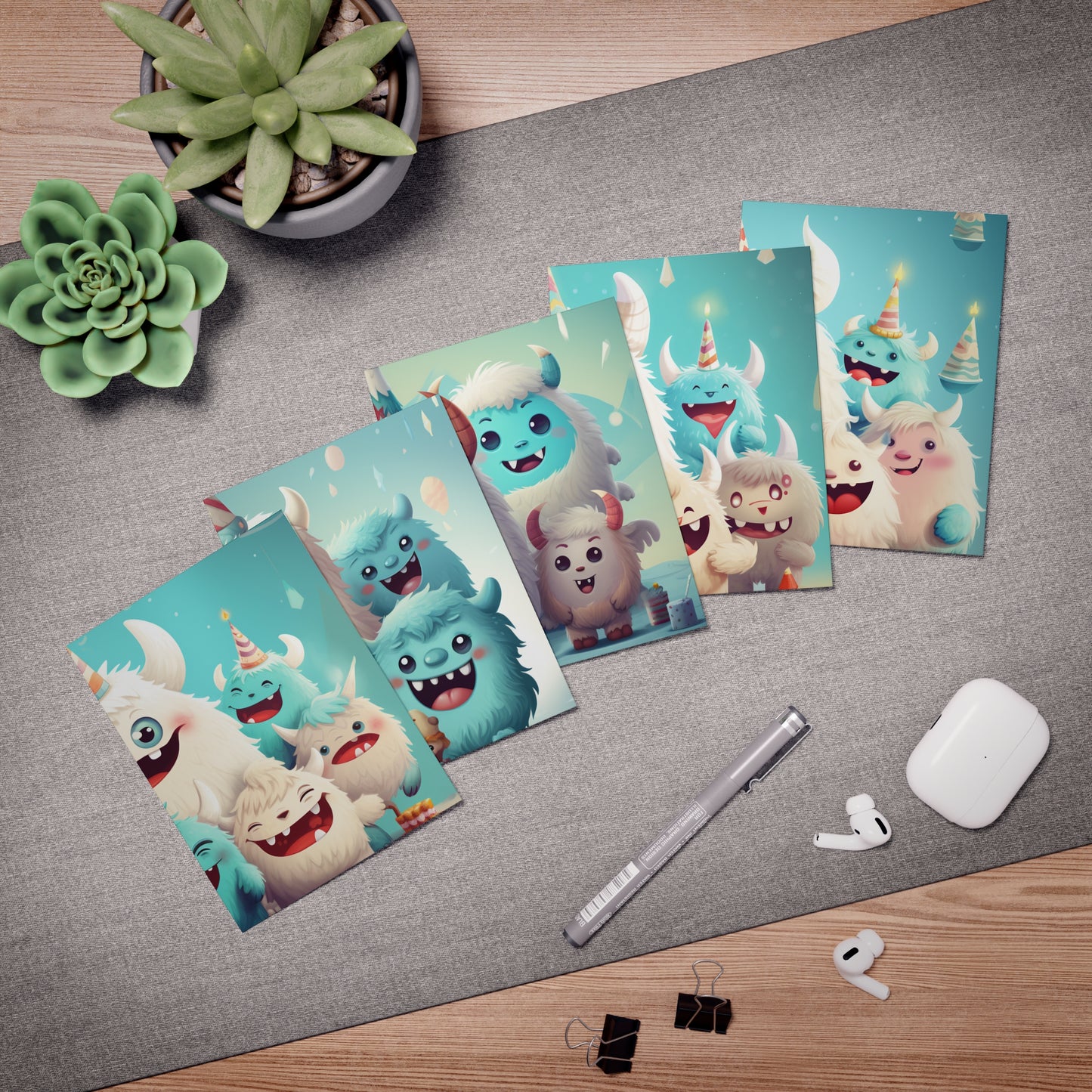 Multi-Design Greeting Cards (5-Pack) Yeti Kin 2