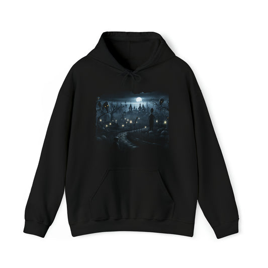 Mens and Womens Spooky Cemetery Halloween Hoodie Sweatshirt