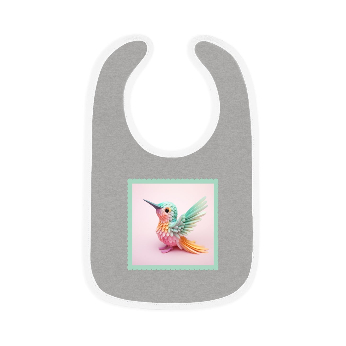 Baby Contrast Trim Jersey Bib Hummingbird 2