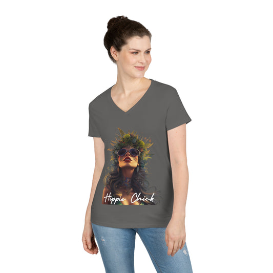 Ladies' V-Neck T-Shirt Hippie Chick