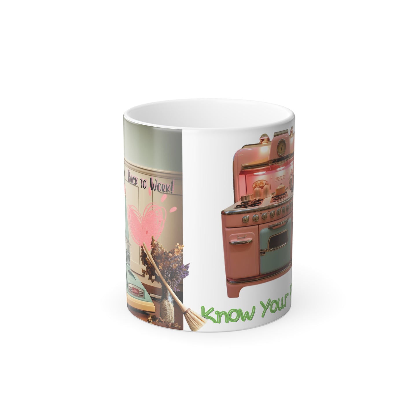 Color Morphing Mug, 11oz Back to Work!/Know Your Place