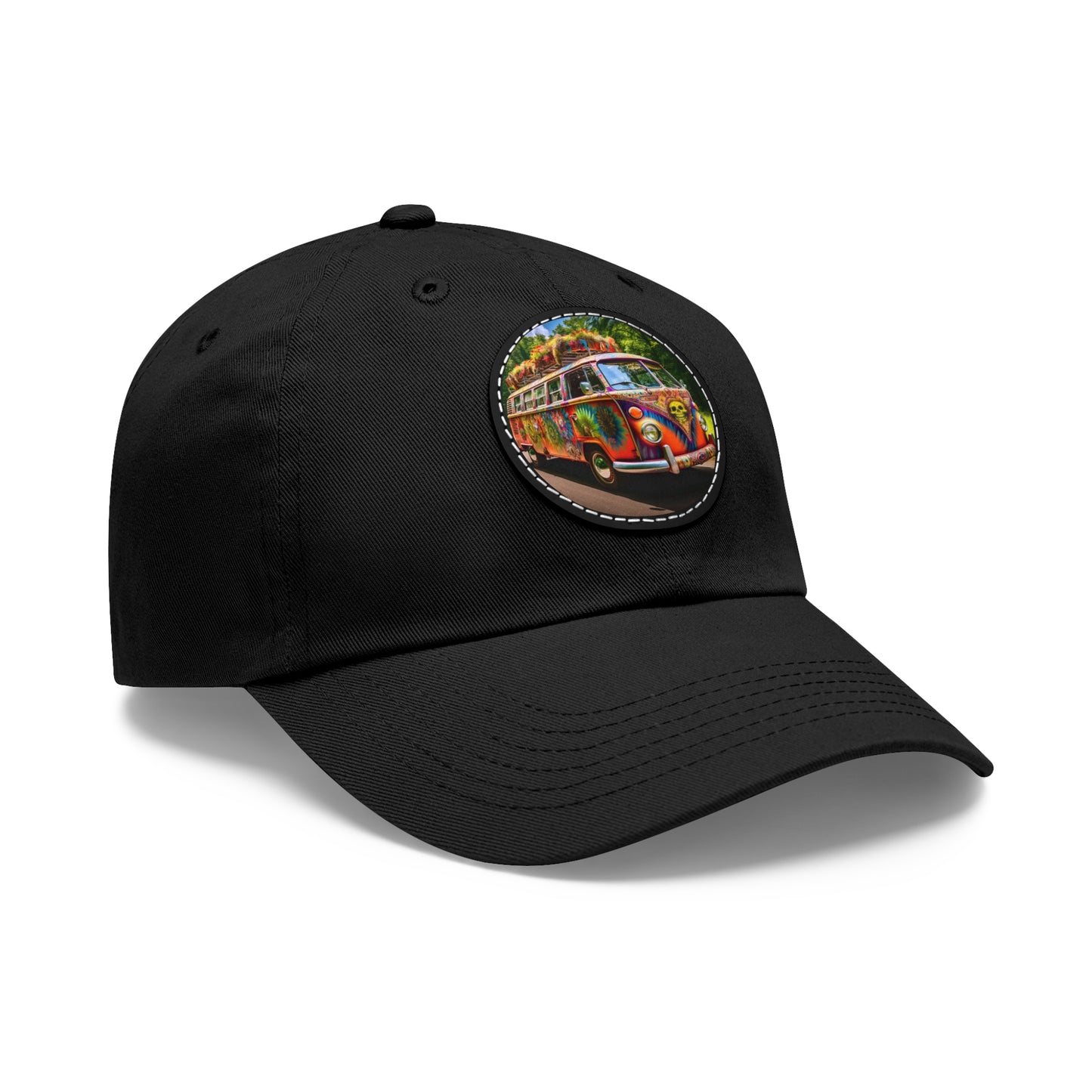 Dad Hat with Leather Patch (Round) Hippie Van