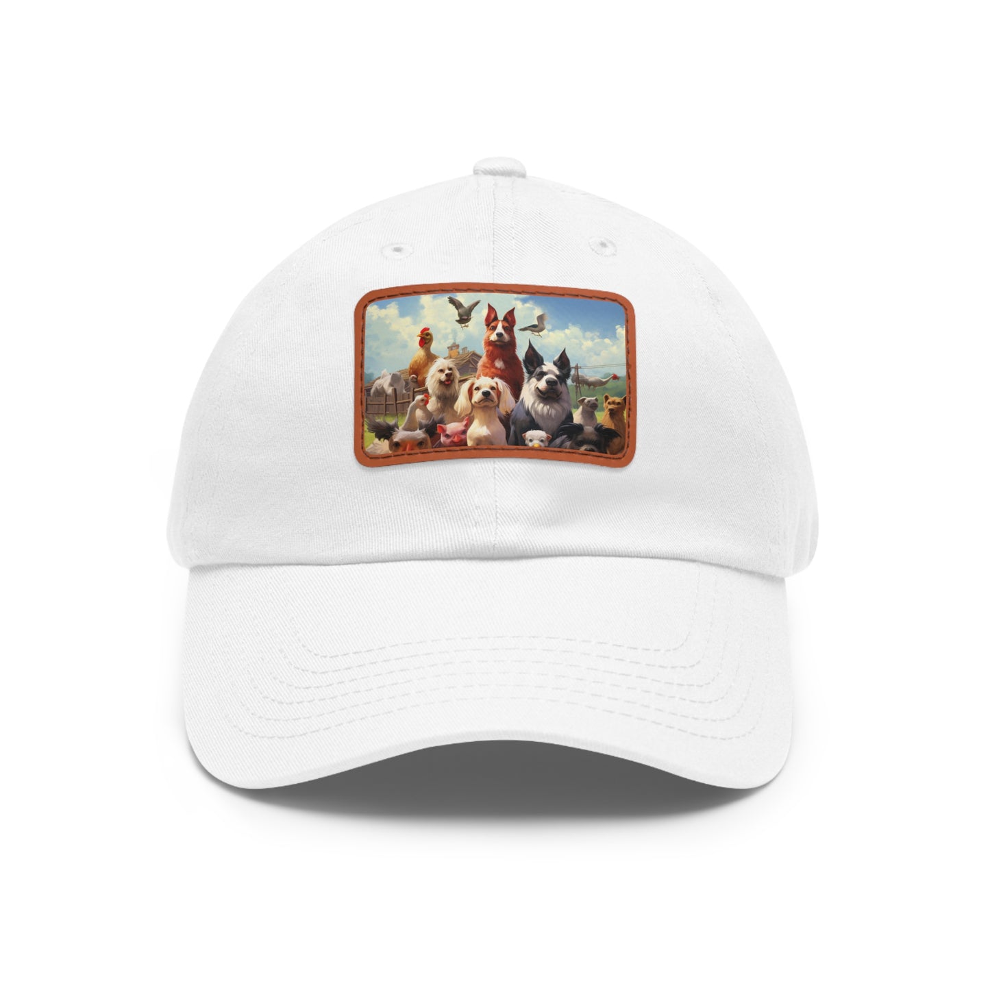 Dad Hat with Leather Patch (Rectangle) Animal Farm Friends