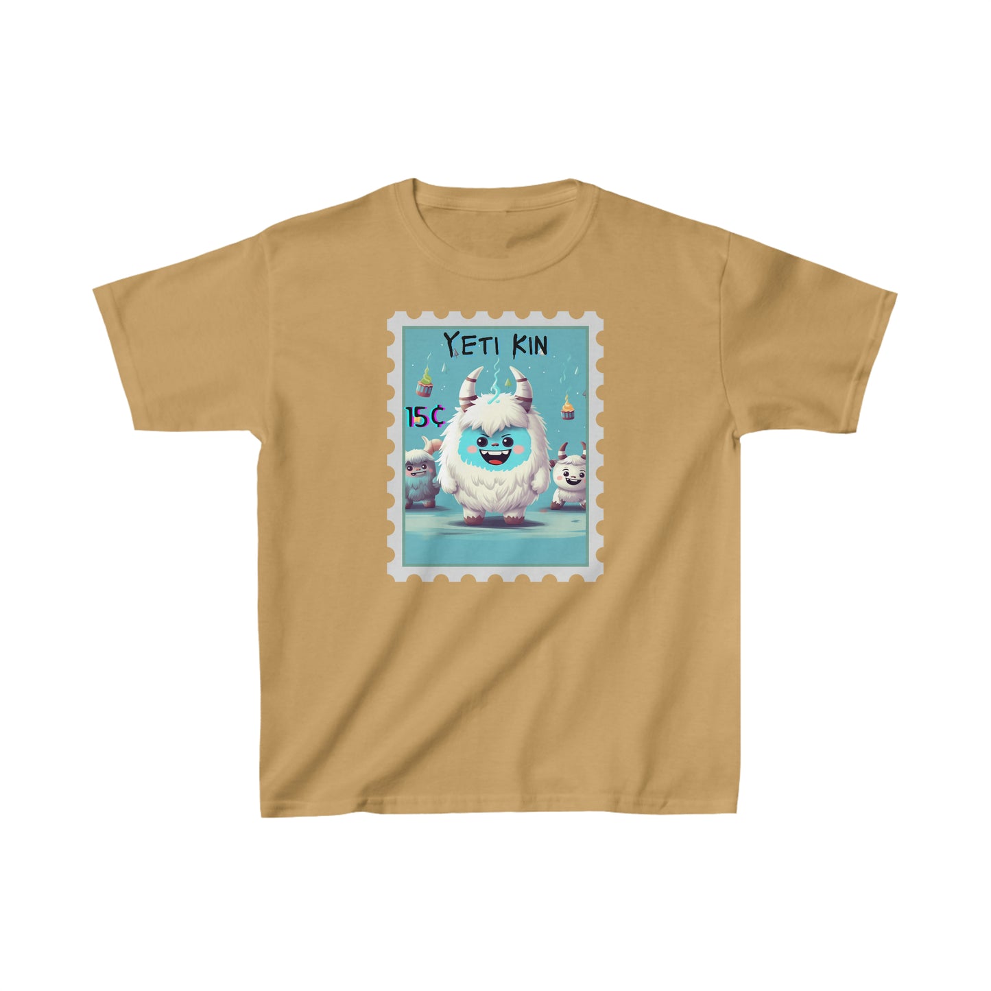 Kids Heavy Cotton™ Tee Yeti Kin Party 1 Postage