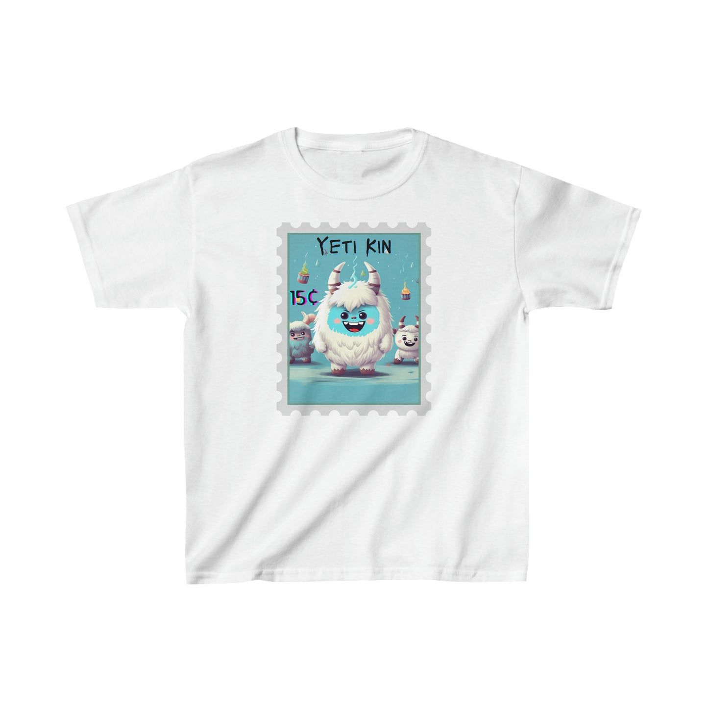 Kids Heavy Cotton™ Tee Yeti Kin Party 1 Postage