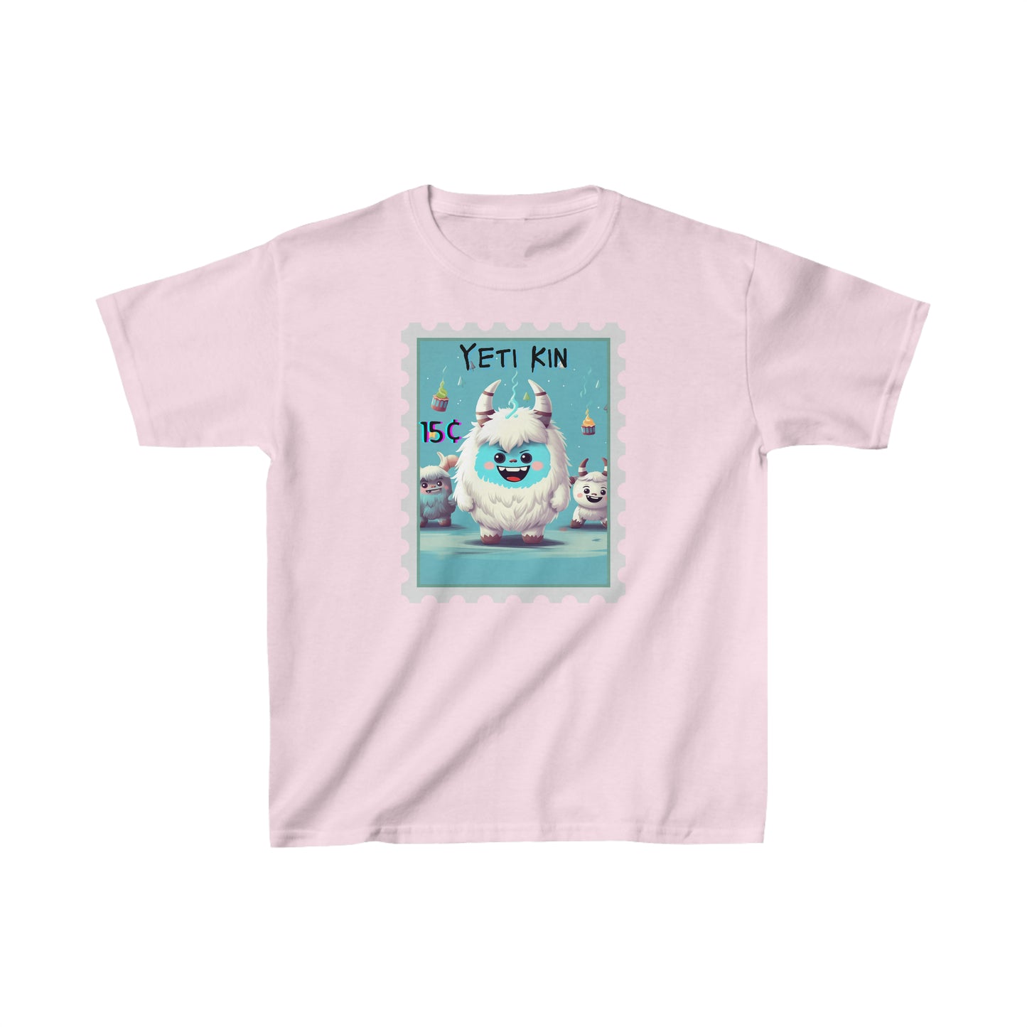 Kids Heavy Cotton™ Tee Yeti Kin Party 1 Postage