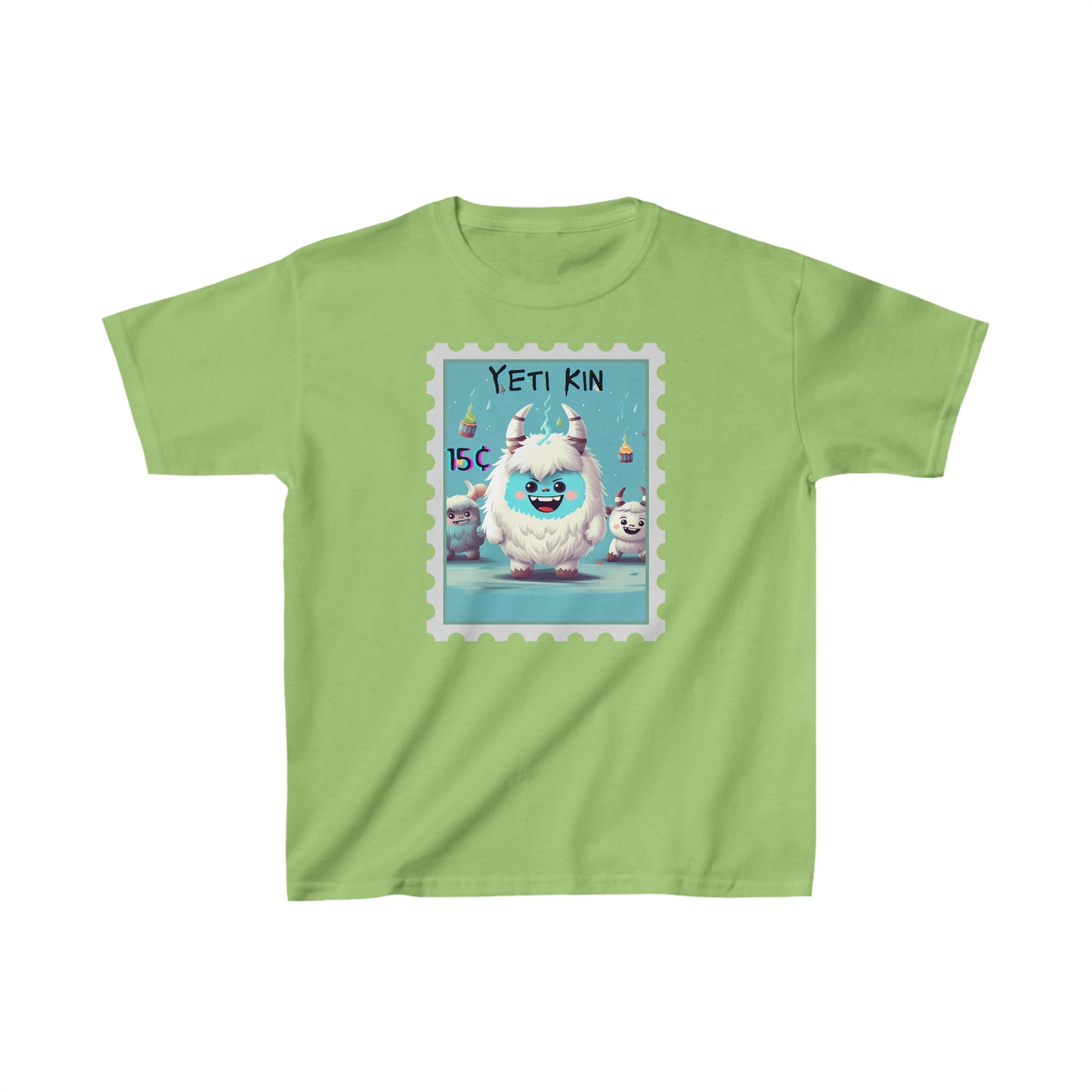 Kids Heavy Cotton™ Tee Yeti Kin Party 1 Postage