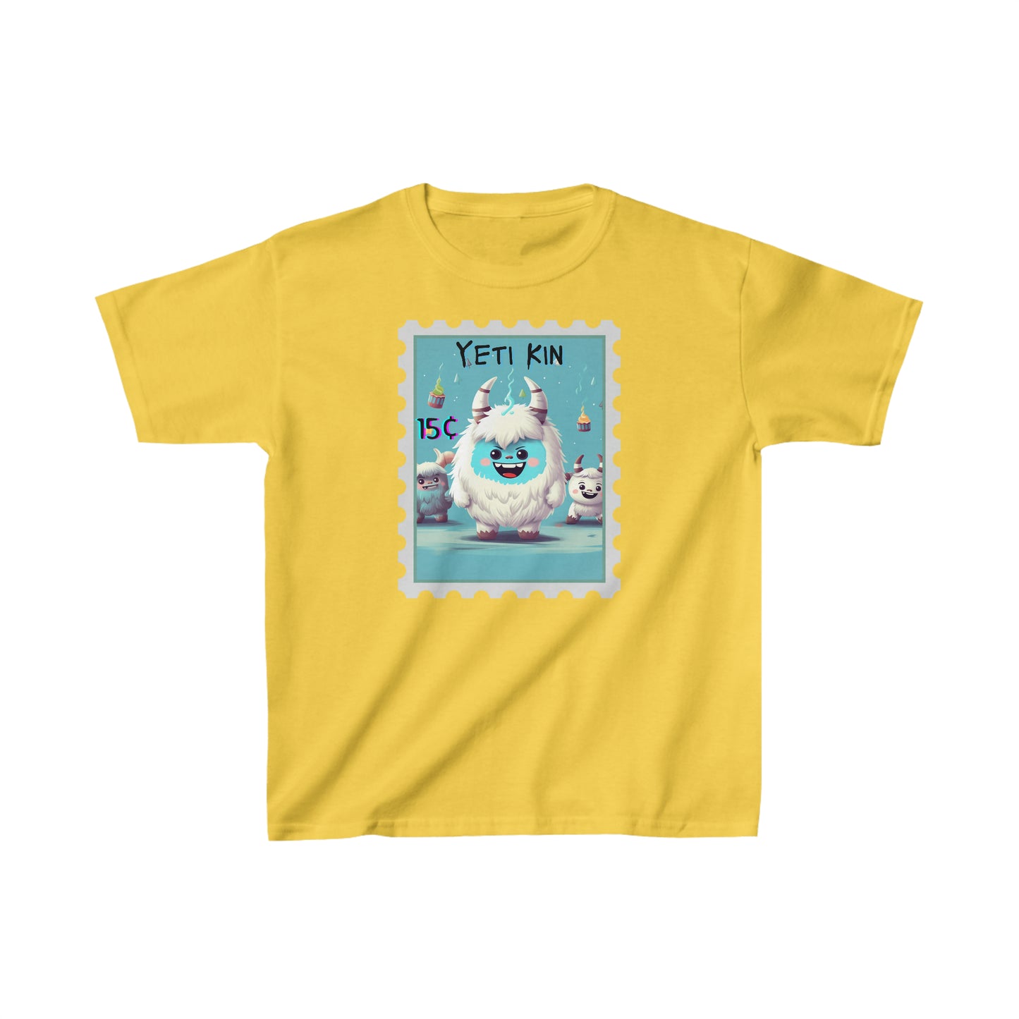 Kids Heavy Cotton™ Tee Yeti Kin Party 1 Postage