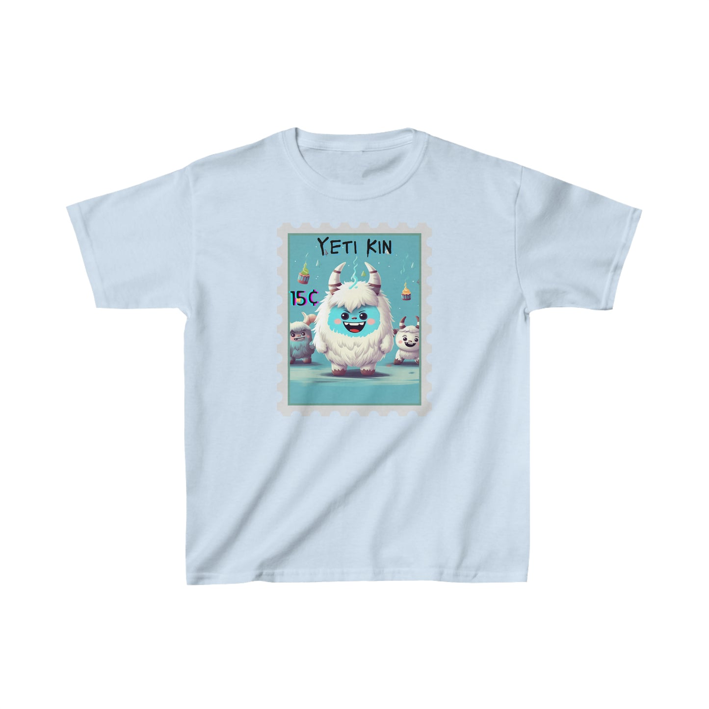 Kids Heavy Cotton™ Tee Yeti Kin Party 1 Postage