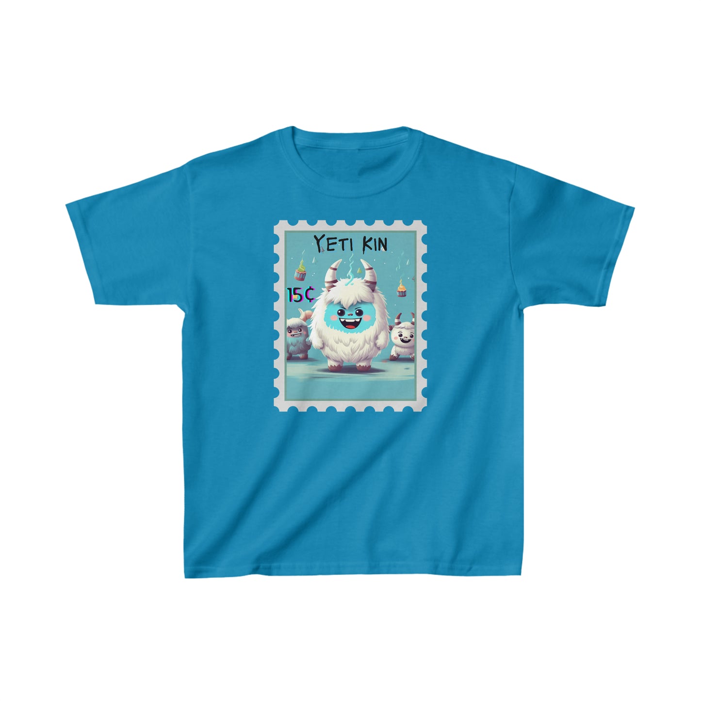 Kids Heavy Cotton™ Tee Yeti Kin Party 1 Postage